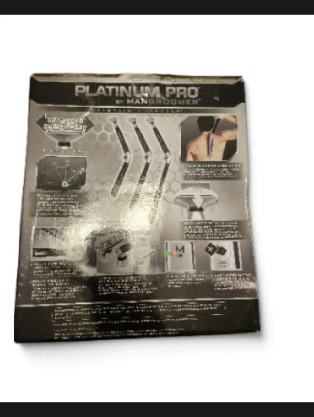 Platinum Pro by Man Groomer Silver Rechargeable Back Shaver